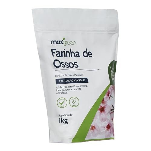 Maxgreen Farinha de Osso, Forth, Fertilizante Orgânico, Fósforo e Cálcio, Baixo Odor, 500g