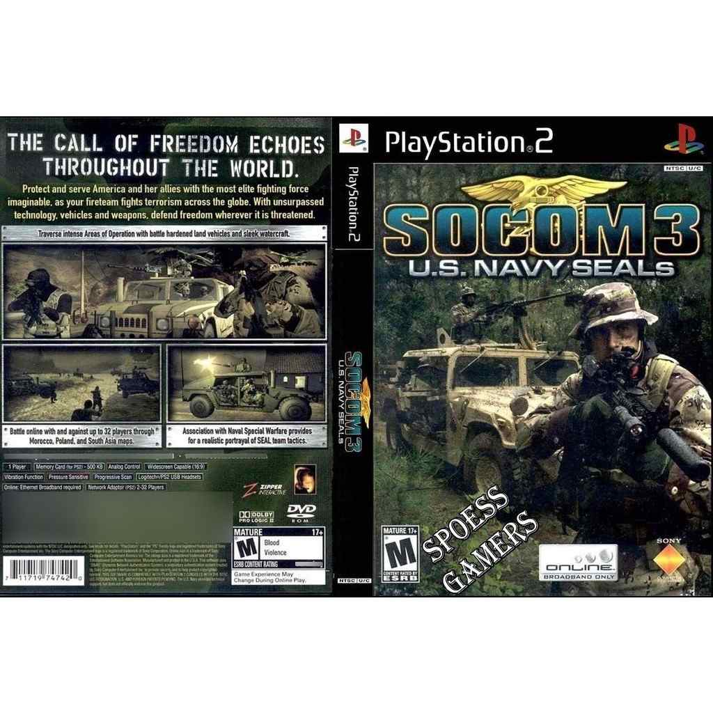 SOCOM 3 U.S. Navy Seals PS2 - Jogo de Tiro FPS