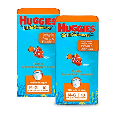 Fralda Huggies Little Swimmers M/G – Kit com 2 unidades