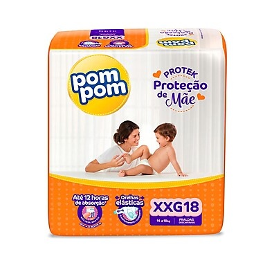 Fralda Pom Pom Protek Jumbo XXG: Conforto e Proteção por 12 Horas
