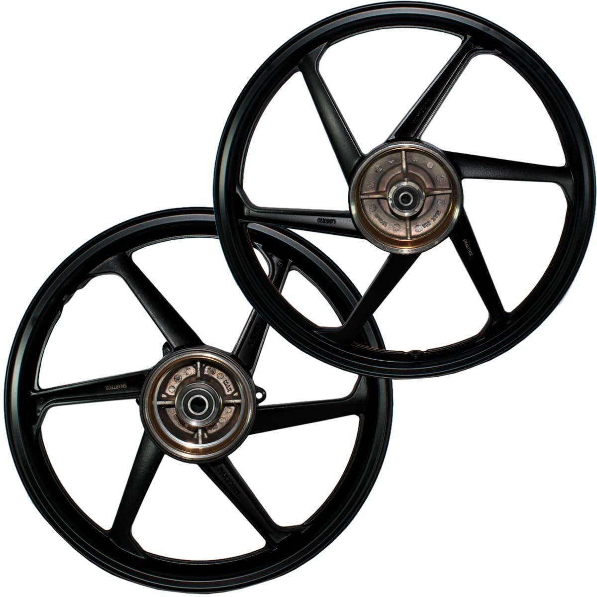 Par de Rodas Liga Leve Freio a Tambor NXR 125/150/160 Bros - Com Rolamentos Premium