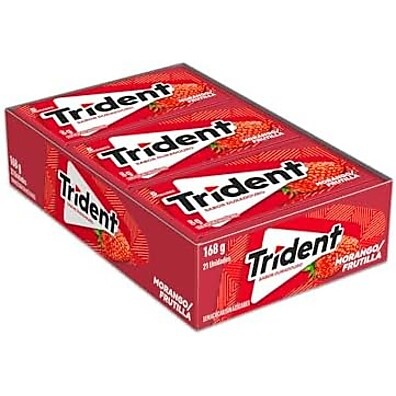 Trident Morango Zero Açúcar: Frescor e Sabor (21 unid.)