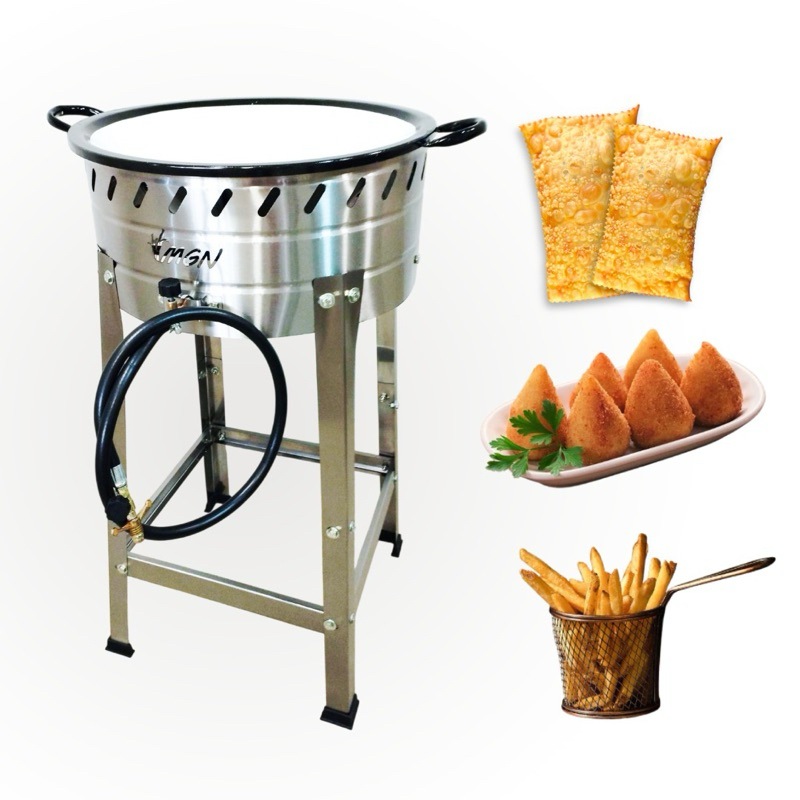 Fritador de Fogão a Gás 10 Litros Inox – Ideal para Pastéis e Batatas Fritas