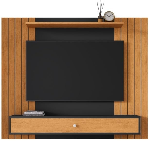 Painel Ripado para TV 43" Berlim com Gaveta – Design Moderno e Funcionalidade Premium