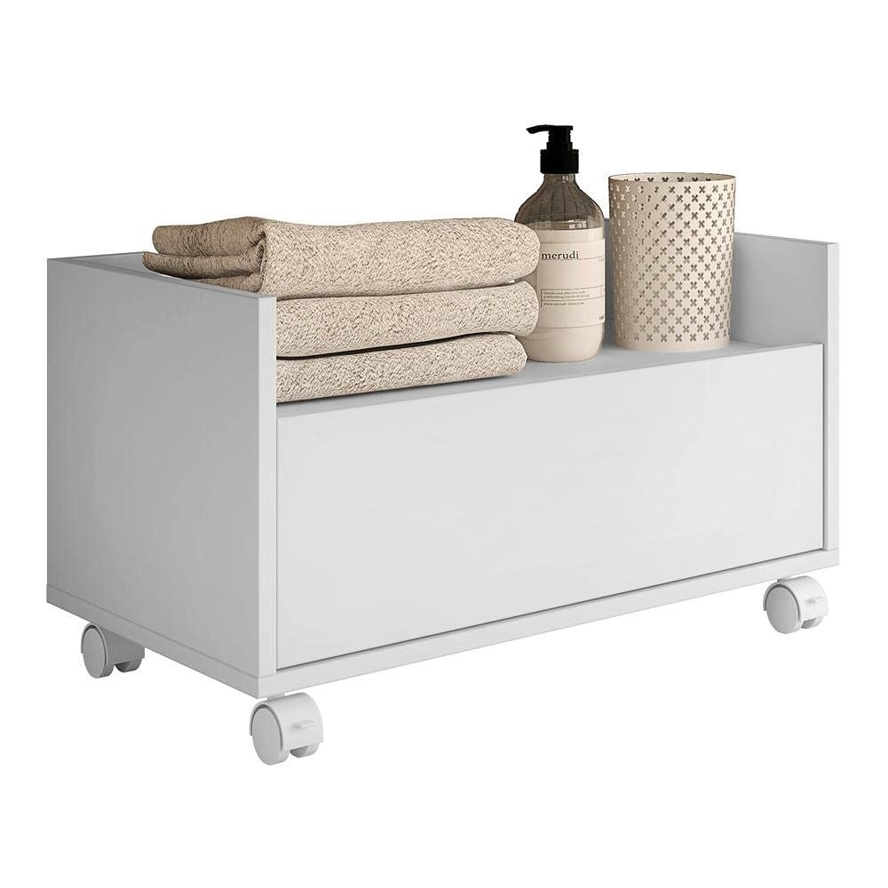 Gabinete Armário de Banheiro 60cm com Rodízios | Multimóveis Branco | Organização Moderna e Prática