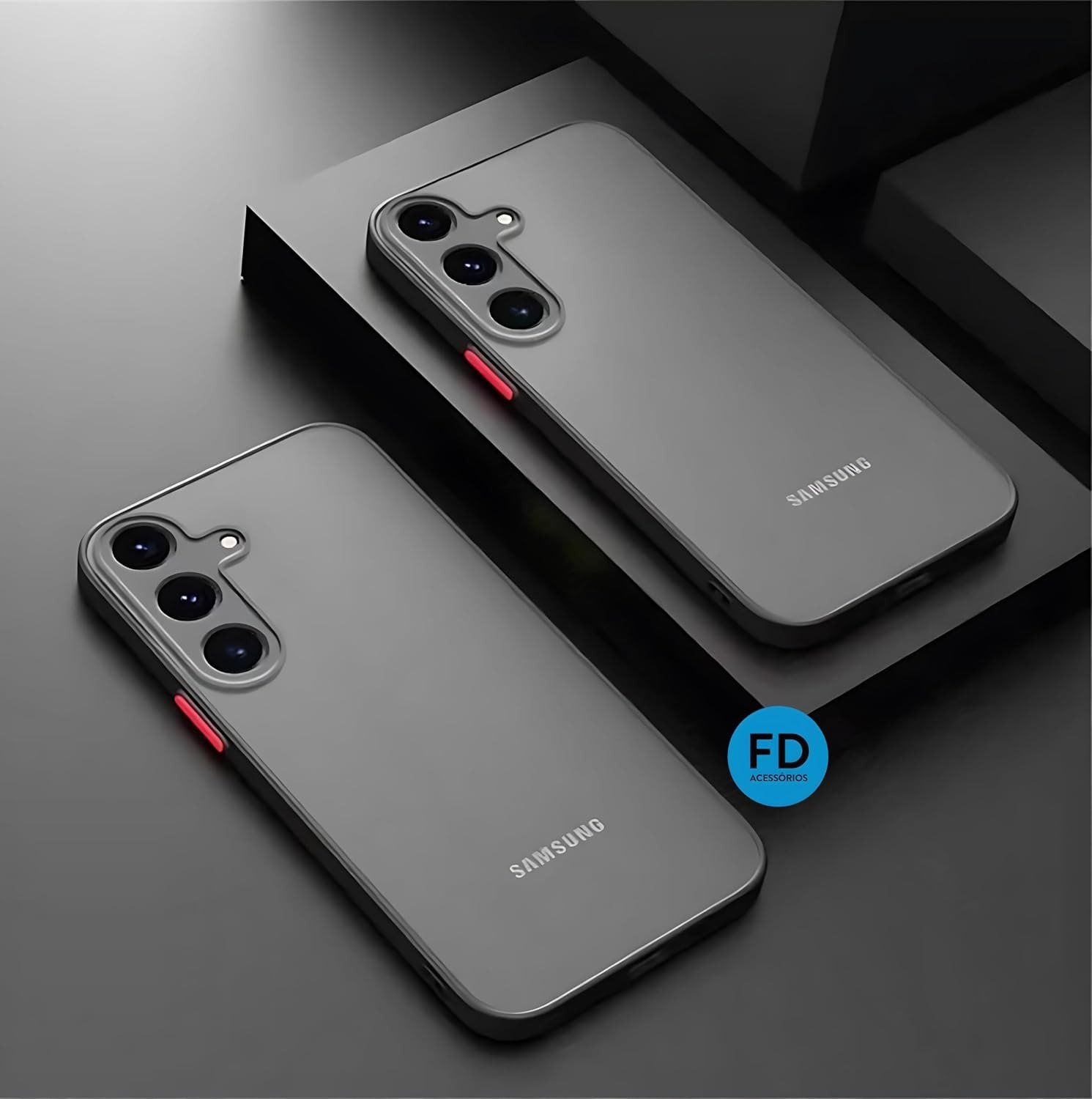 Capa Premium Anti Impacto Fosca Preta Translúcida com Proteção de Câmera para Samsung Galaxy A16