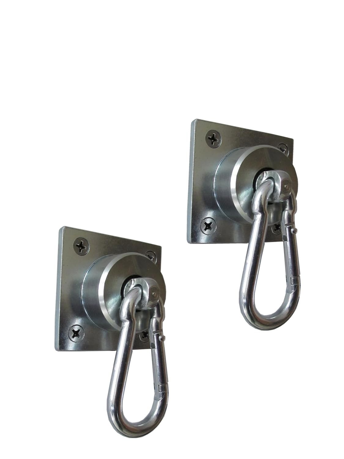 Suporte Gancho Rede Quadrado Galvanizado c/ Mosquetão - Kit 2 Unidades
