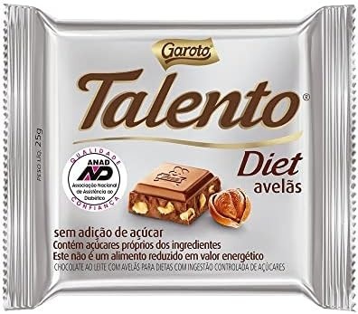 Chocolate Diet Com Avelã Mini Talento 25g C/15un - Garoto