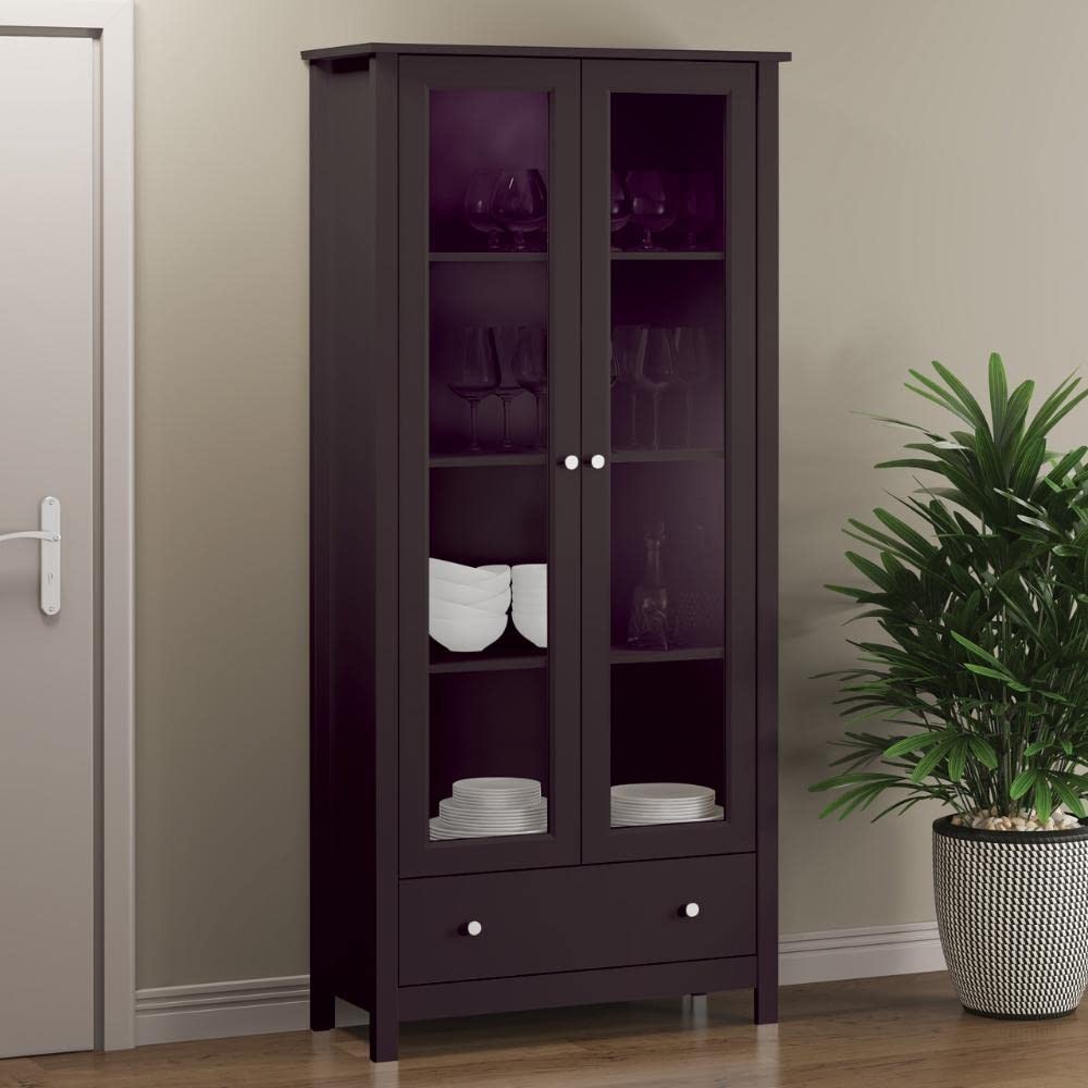 Estante Livreiro 2 Portas 1 Gaveta Ditália E-954 - Design Moderno em Preto