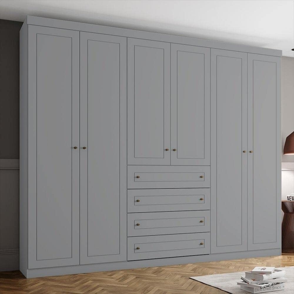 Guarda-Roupa Casal Nova York 6 Portas 4 Gavetas Espresso Móveis – Organização e Estilo para seu Quarto