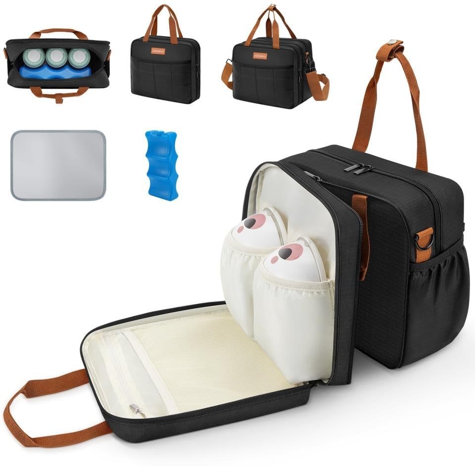HavenMinds Bolsa Térmica Dupla para Bomba de Leite Materno com Cooler Removível e Bolsa de Gelo