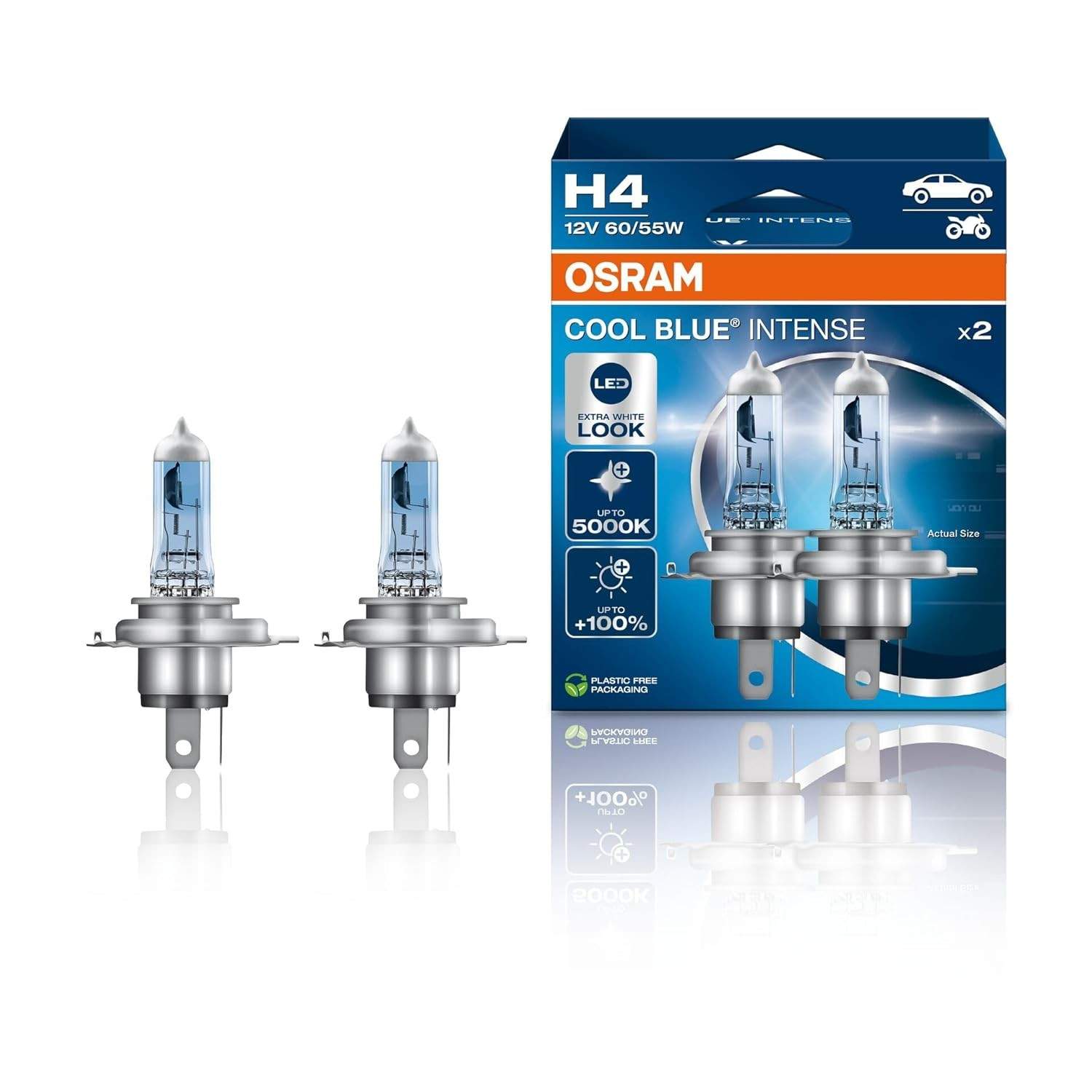 Lâmpada Osram Cool Blue Intense Next Generation H4 5000K - Iluminação Azulada e Potente