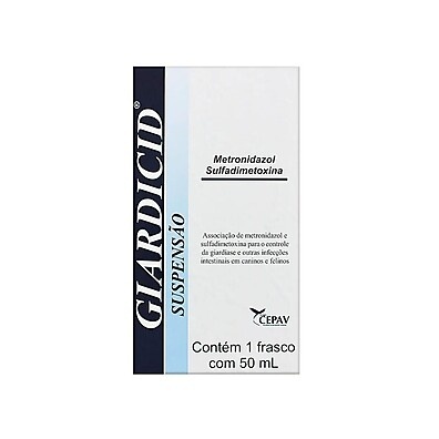 Giardicid Suspensão 50ml: Tratamento Veterinário para Infecções Gastrointestinais em Cães e Gatos