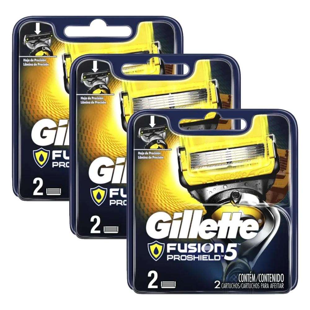 Gillette Fusion Proshield: Kit 6 Cargas para Barbear Impecável