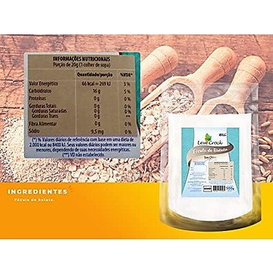 Fécula de Batata Leve Croc: Sem Glúten e Crocante 500g
