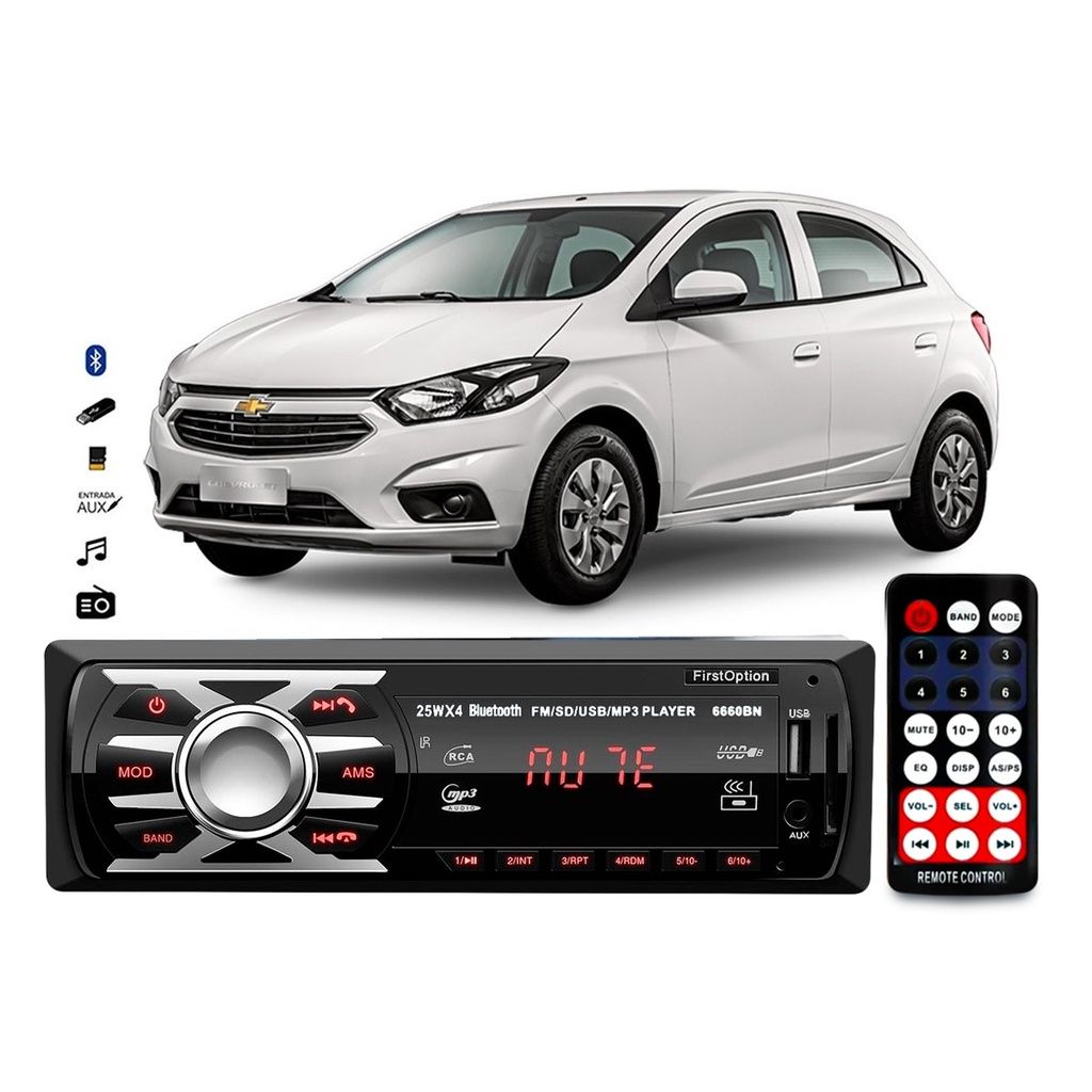 GM Onix: Som MP3 Bluetooth Completo