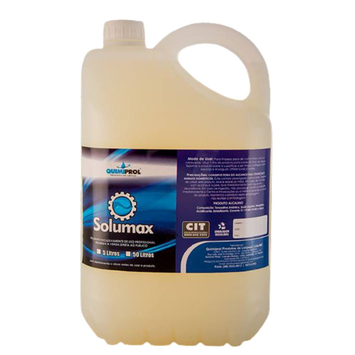 Desengraxante SOLUMAX 5L: Poderoso Removedor de Graxa e Gordura para Limpeza Profissional