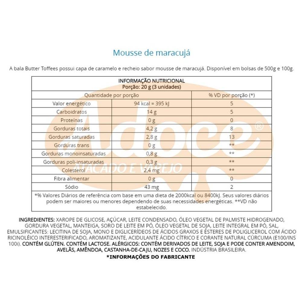 Bala Butter Toffees Arcor Maracujá 400g: Sabor Intenso em Cada Gosto!