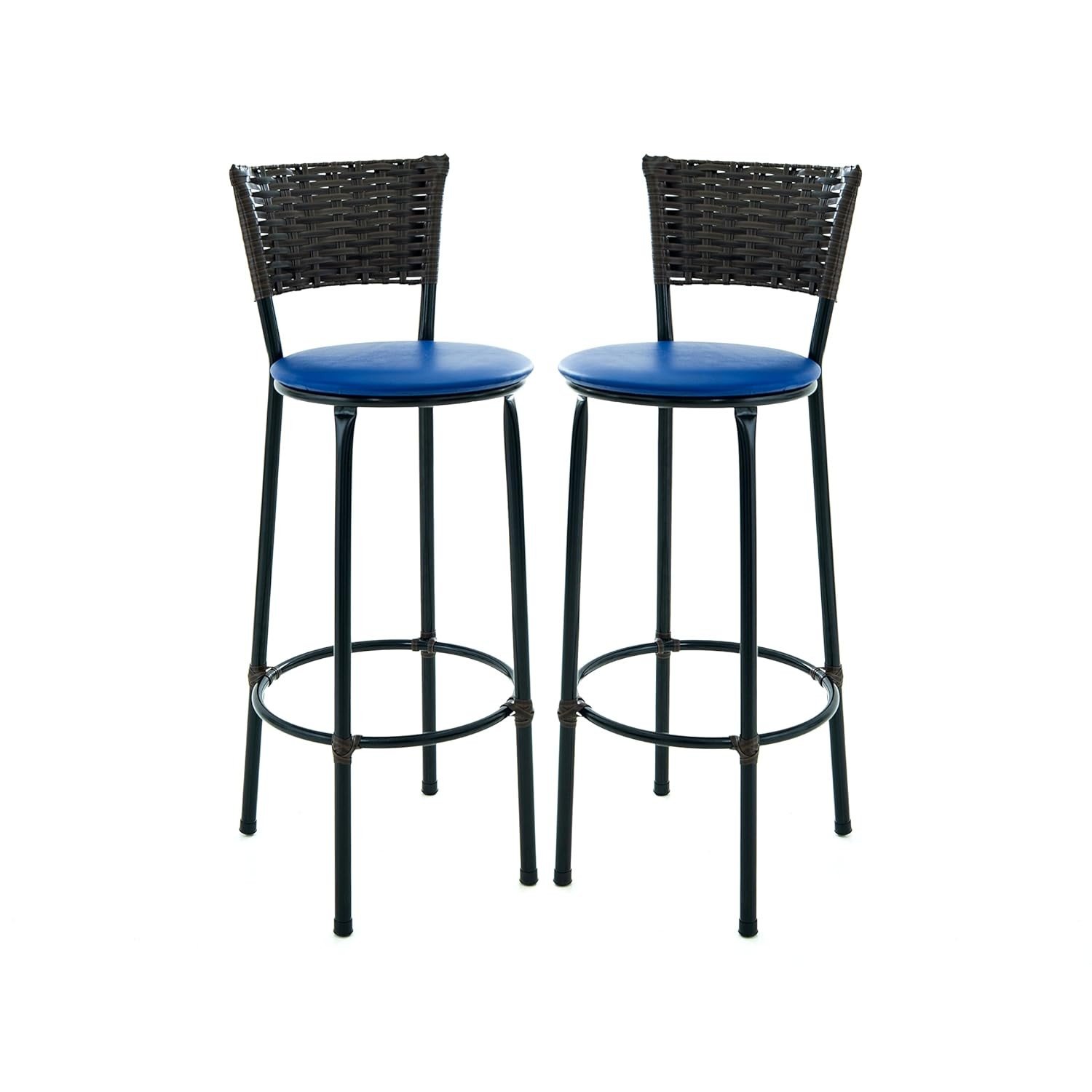 Kit 2 Banquetas Altas Argila Azul - Estilo Moderno para Cozinha e Área Gourmet