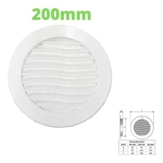 Grelha de Ventilação DN 200 com Tela Anti-insetos: Solução Ideal para Ambientes Frescos e Limpos
