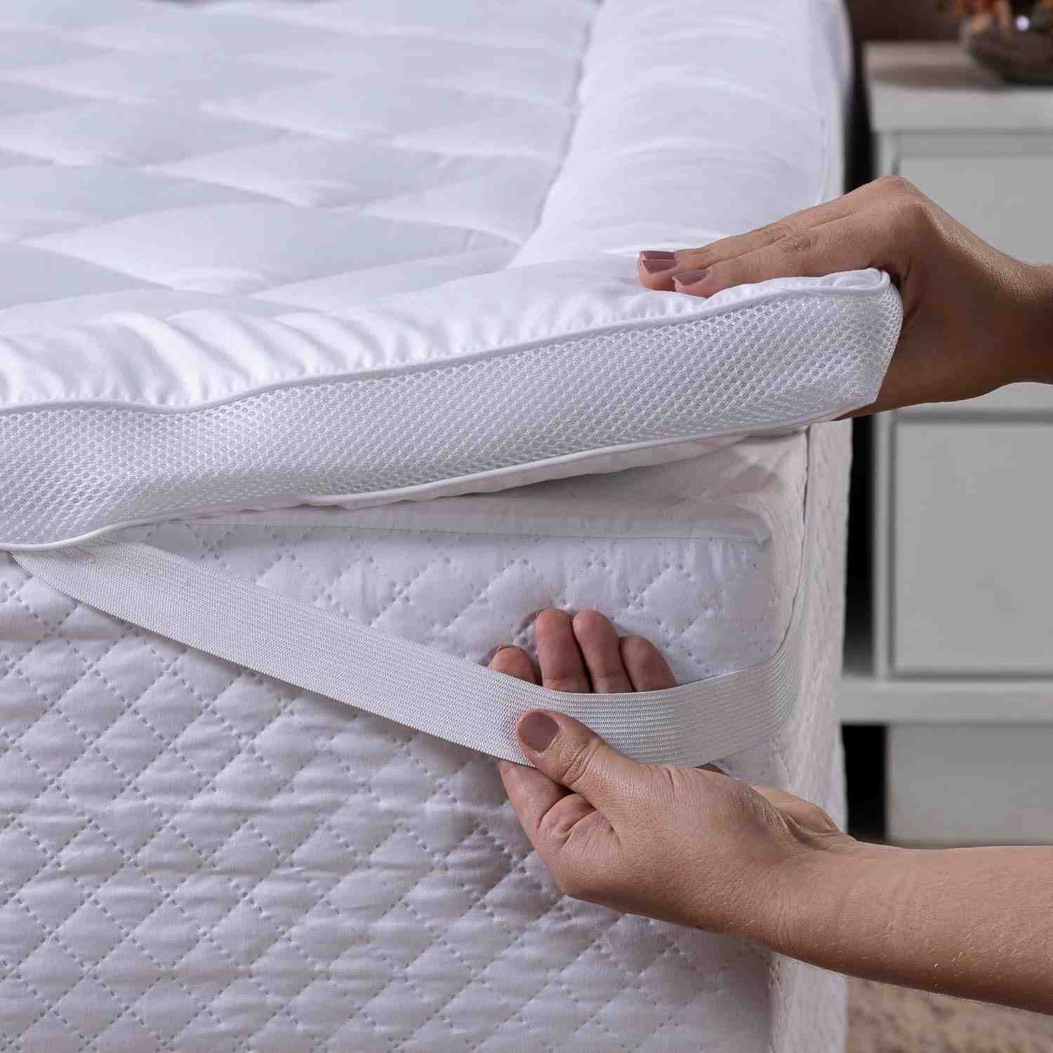 Pillow Top Queen 400 Fios Micropercal – Enchimento Grosso 600g/m², Antipilling, Respirável, Com Elástico nos 4 Cantos e Qualidade Premium (Branco)