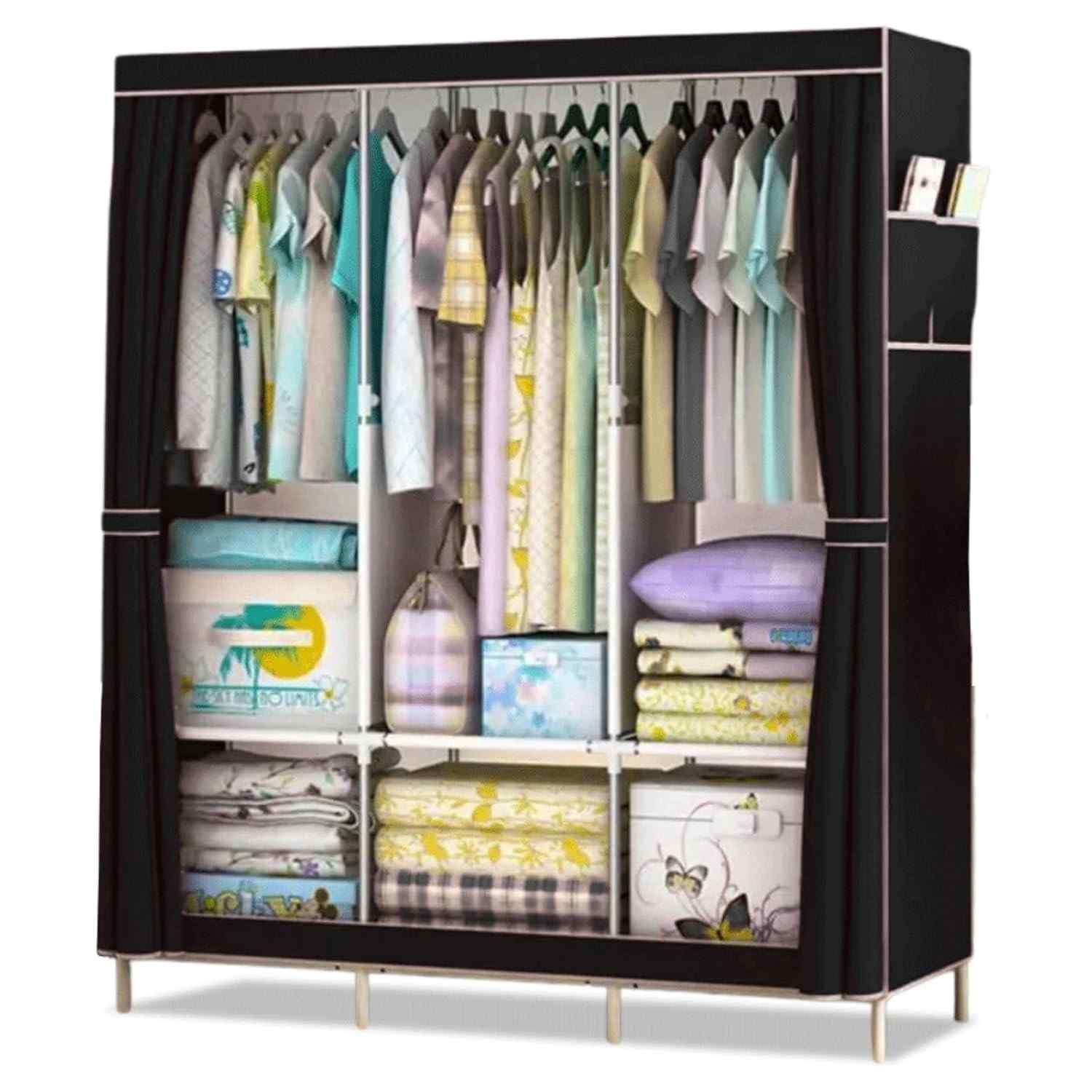 Guarda-Roupa Dobrável 3 Portas com Zíper - Organizador de Roupas Impermeável e Compacto