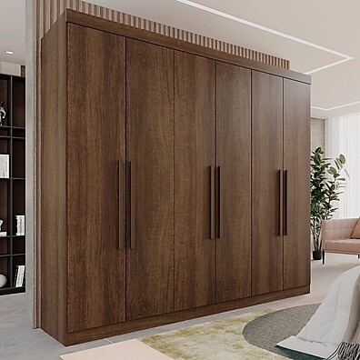 Guarda-Roupa Casal Roma Espresso com 6 Portas e 3 Gavetas