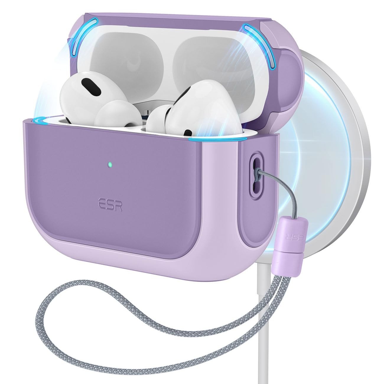 ESR Capa HaloLock para AirPods Pro 2ª Geração: Proteção Total MagSafe Roxa