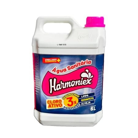 Água Sanitária 5L Harmoniex – Limpeza Profunda e Desinfecção Total com 99,9% de Eficácia