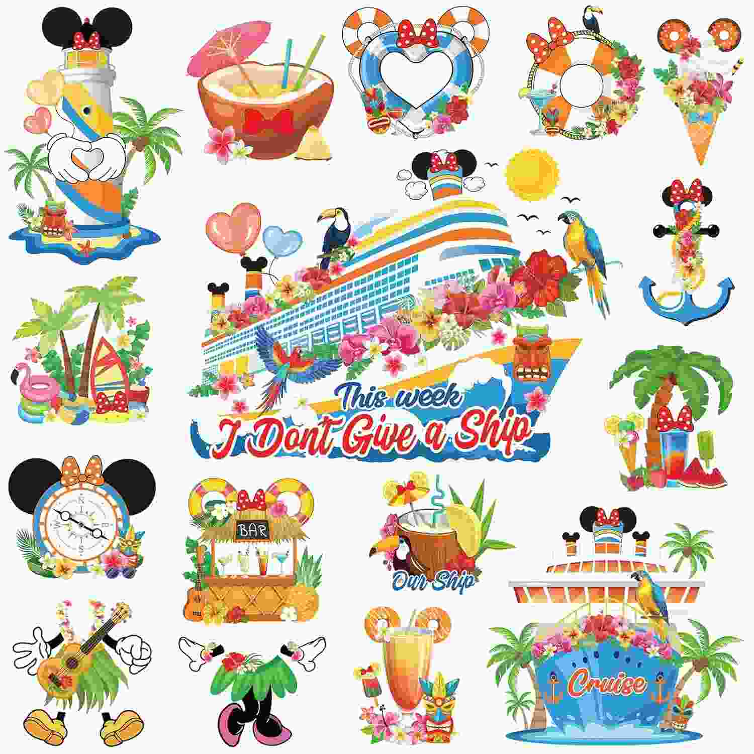 RiVolTa Ímãs de Porta de Cruzeiro Hawaii Cruise - 16 Pçs Grandes Decorações Magnéticas "This Week I Don't Give a Ship" e Âncora Divertida para Cabine, Geladeira e Carro - Verão e Férias