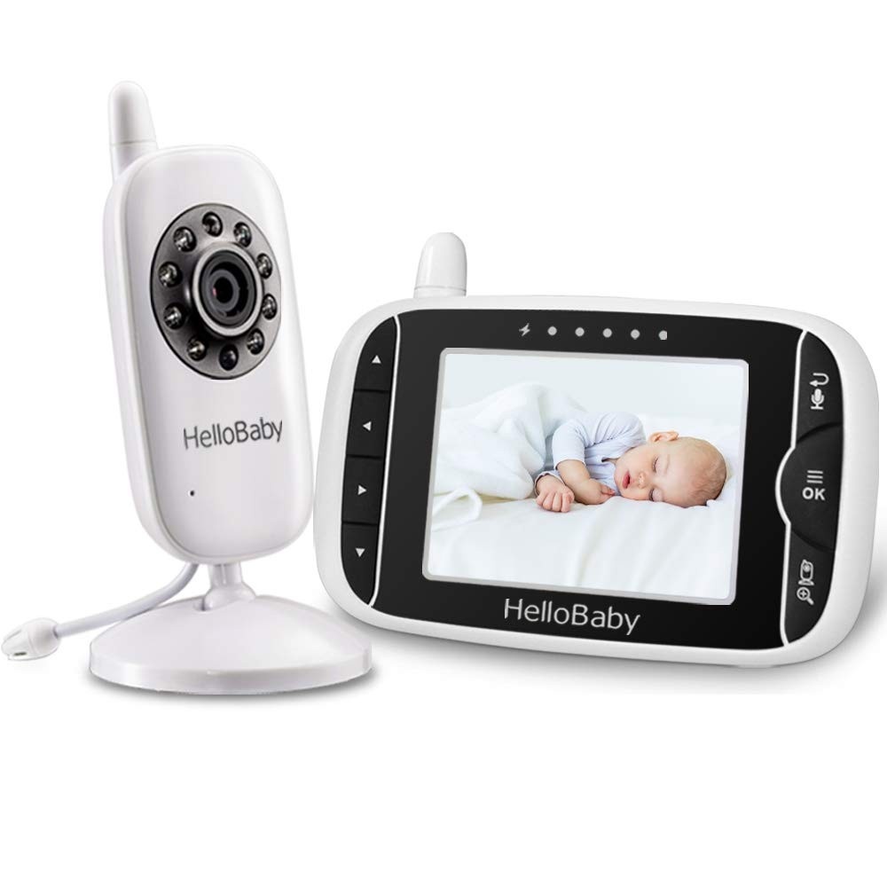 HelloBaby Monitor de Vídeo para Bebê com Visão Noturna, Zoom e Conversação Bidirecional