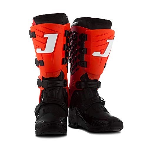 Bota Motocross Articulada Jett Hi-Vis Preta/Vermelha - Proteção e Performance para seu Pedal!