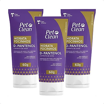 Hidrata Focinho Pet Clean: Kit com 3 - 60g