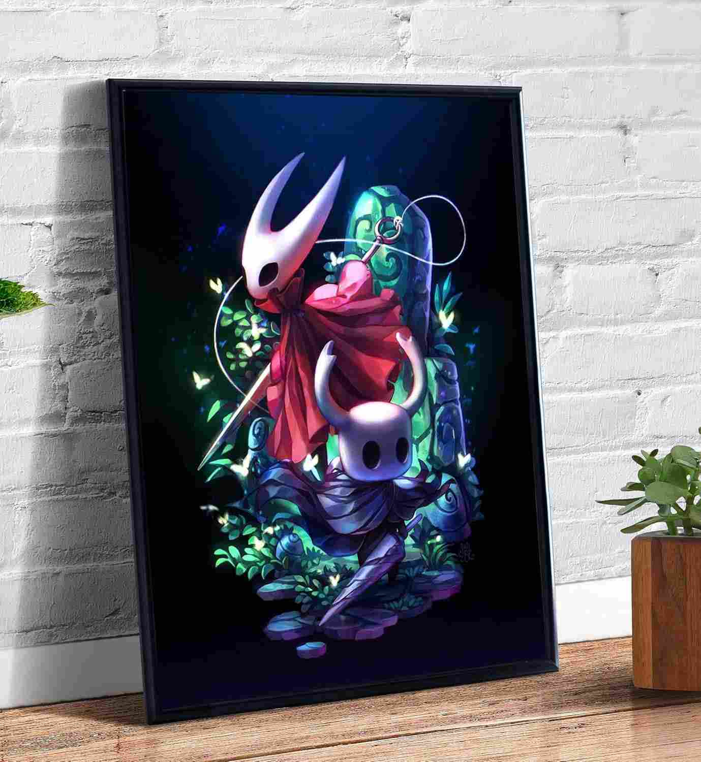 Quadro Decorativo Hollow Knight A4 - Arte Oficial do Jogo em Moldura Premium