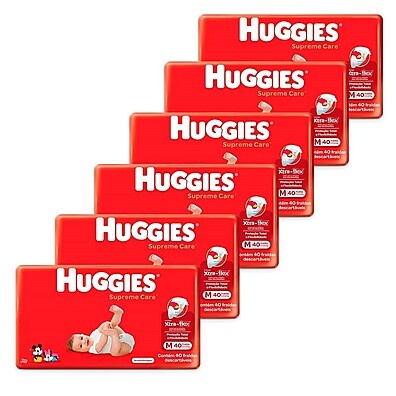 Huggies Supreme Care Mega M: 240 Fraldas para Bebês Conforto Total