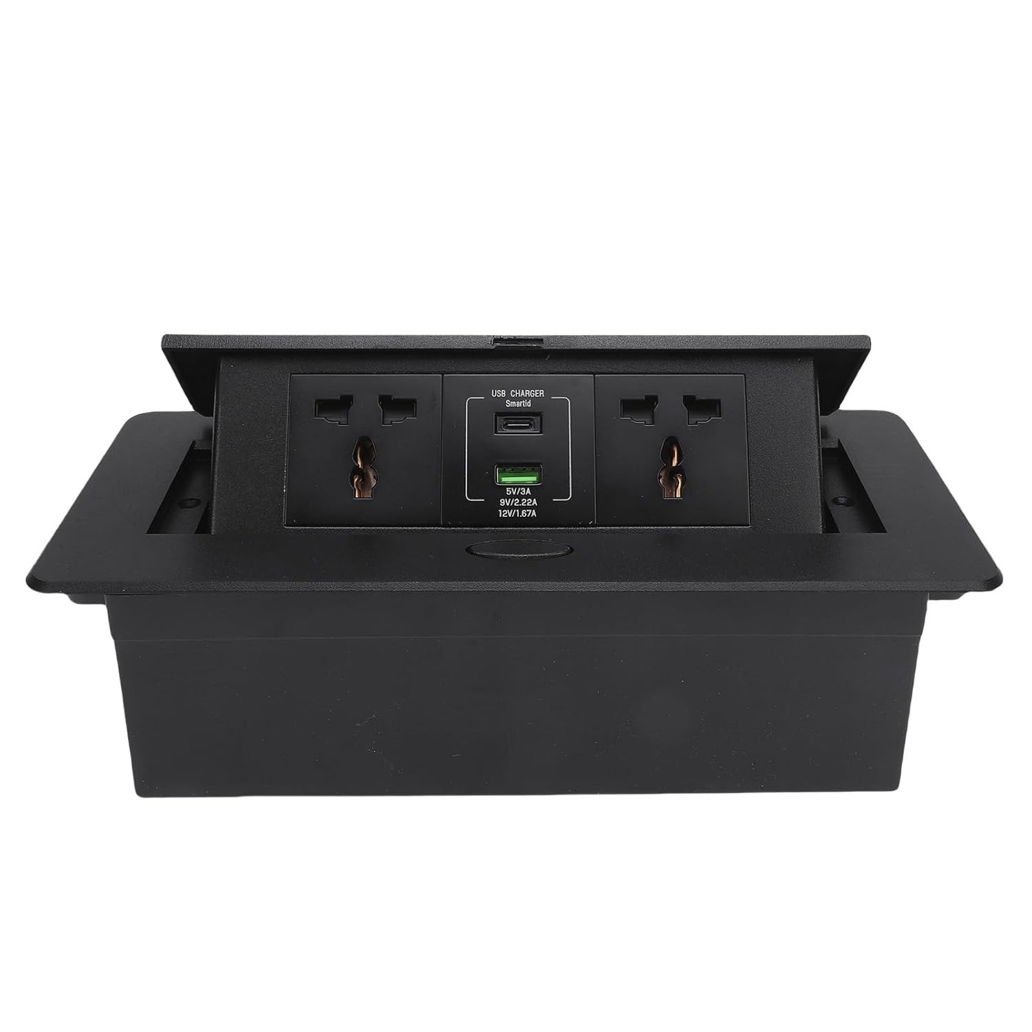 Hyuduo Faixa de Energia Pop-up: 2 Tomadas CA 4000W, USB/Tipo-C Integrada para Mesas de Conferência e Escritório