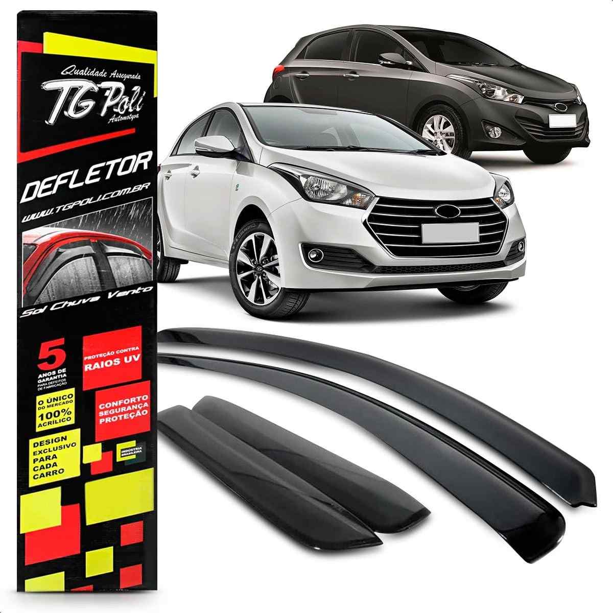 Calha de Chuva Slim Fumê para Hyundai HB20 Hatch 4 Portas (2012-2019) - Proteção e Estilo