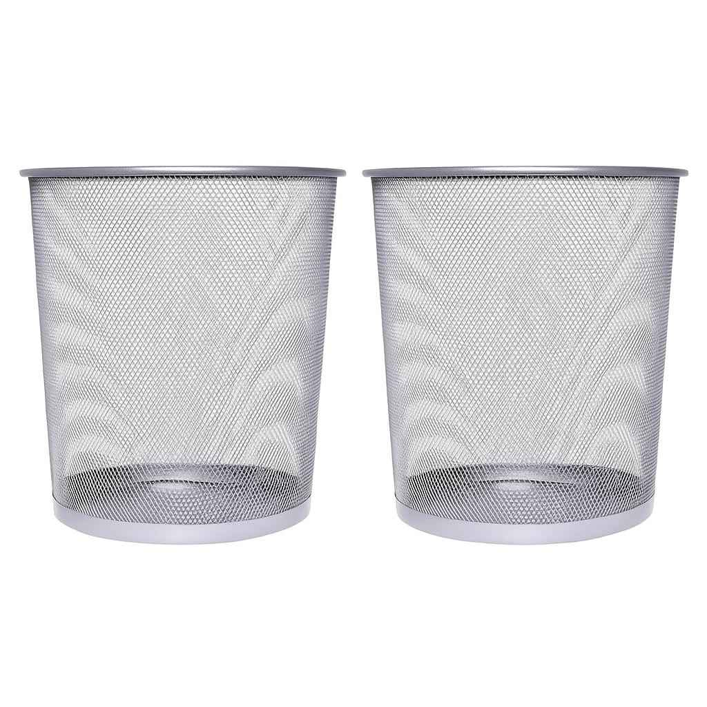Kit 2 Lixeiras de Metal 10L Aramado com Design Moderno - Ideal para Escritório e Casa