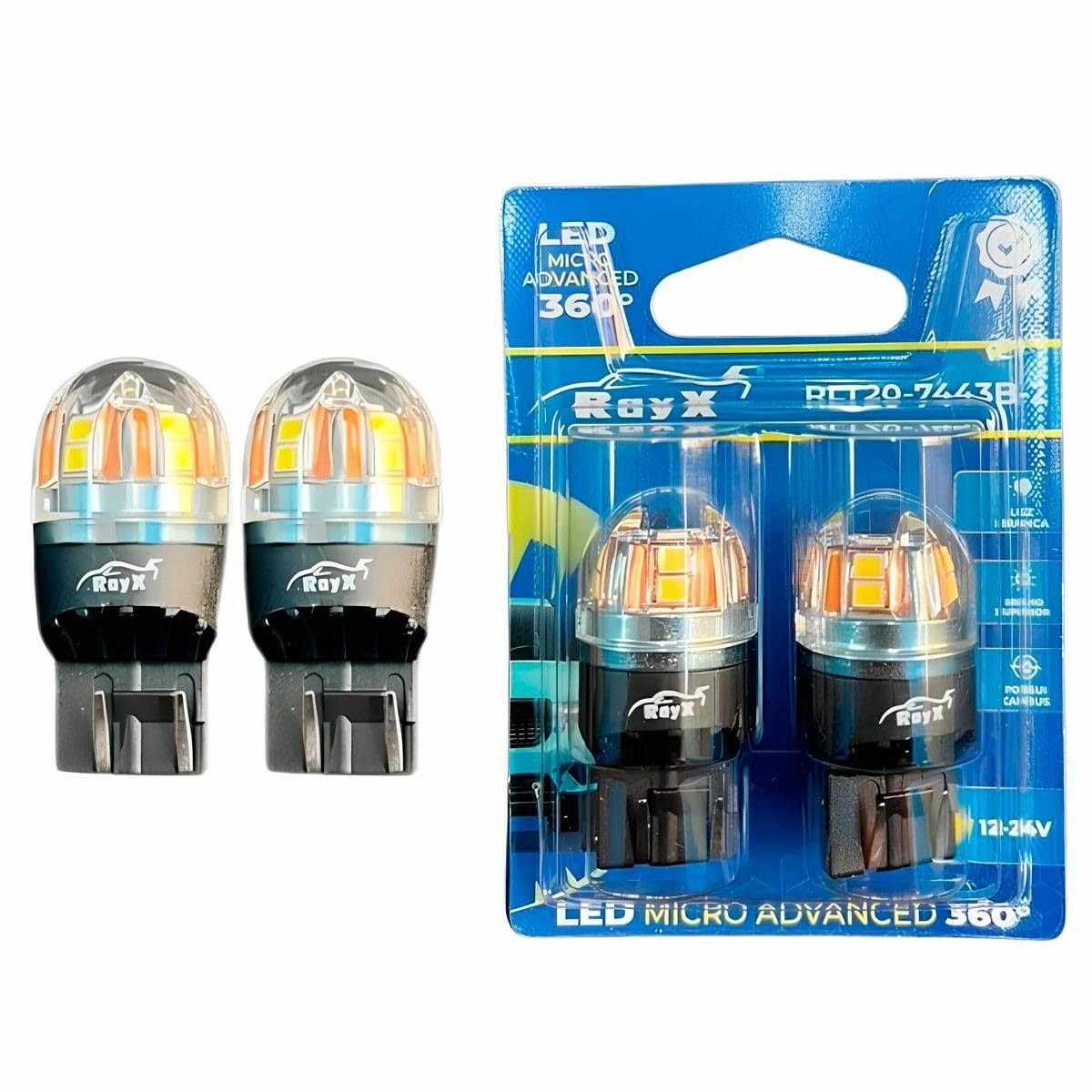 Lâmpada LED T20 7443 Micro Advanced 360° RayX: Iluminação Potente e Inteligente para seu Veículo