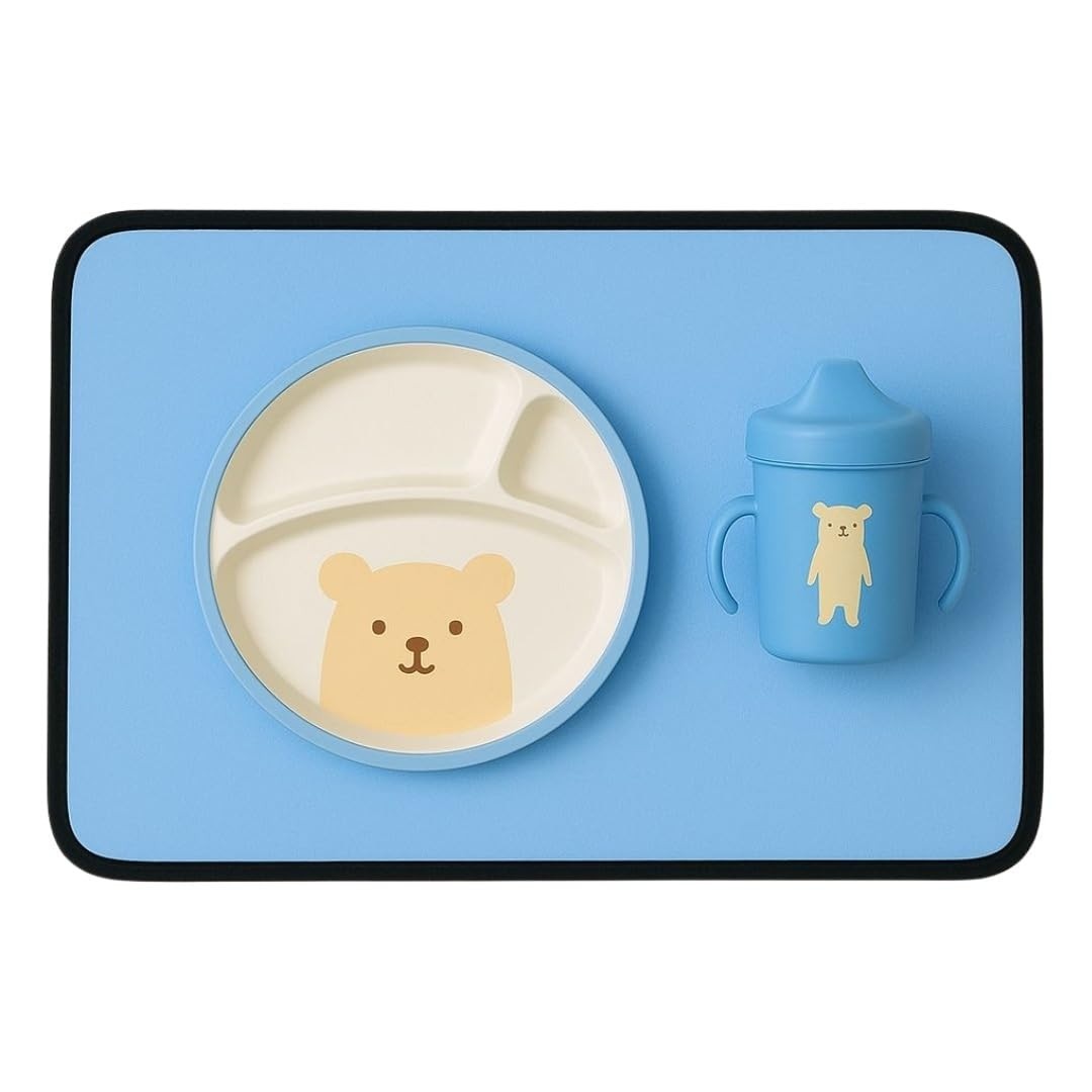Jogo Americano Infantil Impermeável Azul Bebê 70x50cm - Proteção Divertida para Refeições