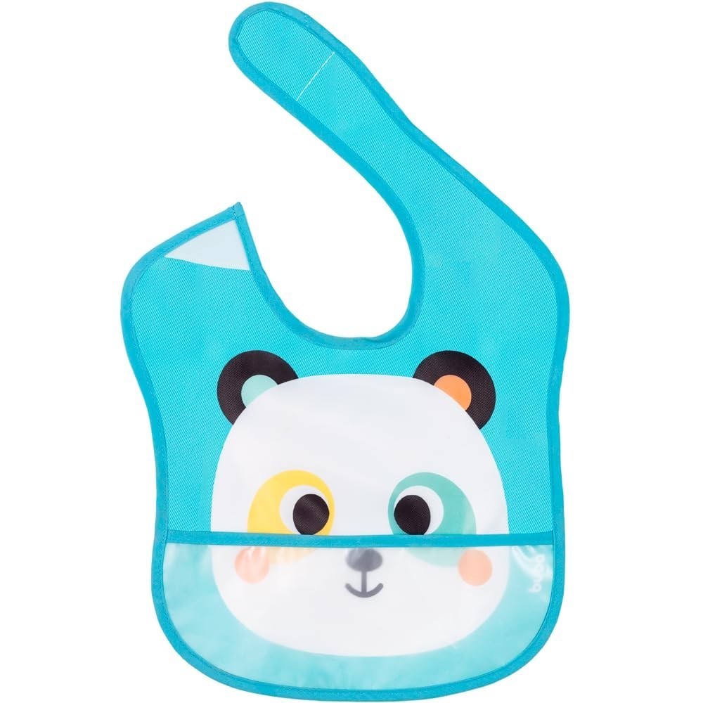 Babador Com Bolso Bubazoo Panda Impermeável com Fecho Velcro