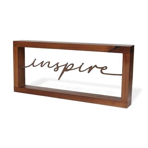 Escultura Decorativa Inspire em Metal e Madeira - Design Moderno para Mesa ou Parede
