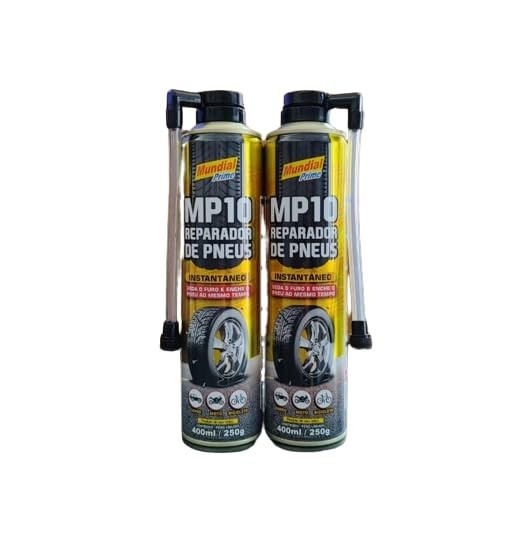 Kit 2 Reparador de Pneu Instantâneo 400ML MP10: Solução Rápida para Emergências!