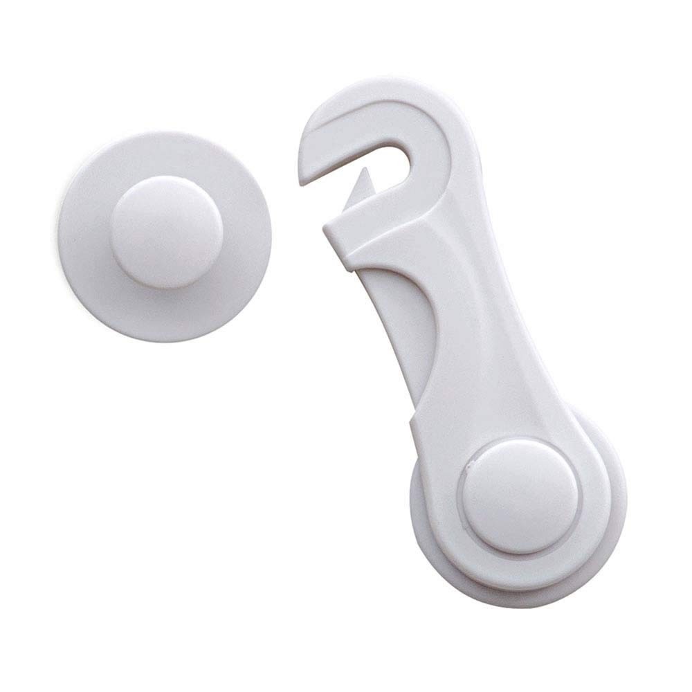 Trava para Armários Adesiva Vivababy Branco - Segurança Inteligente para Ambientes Infantis