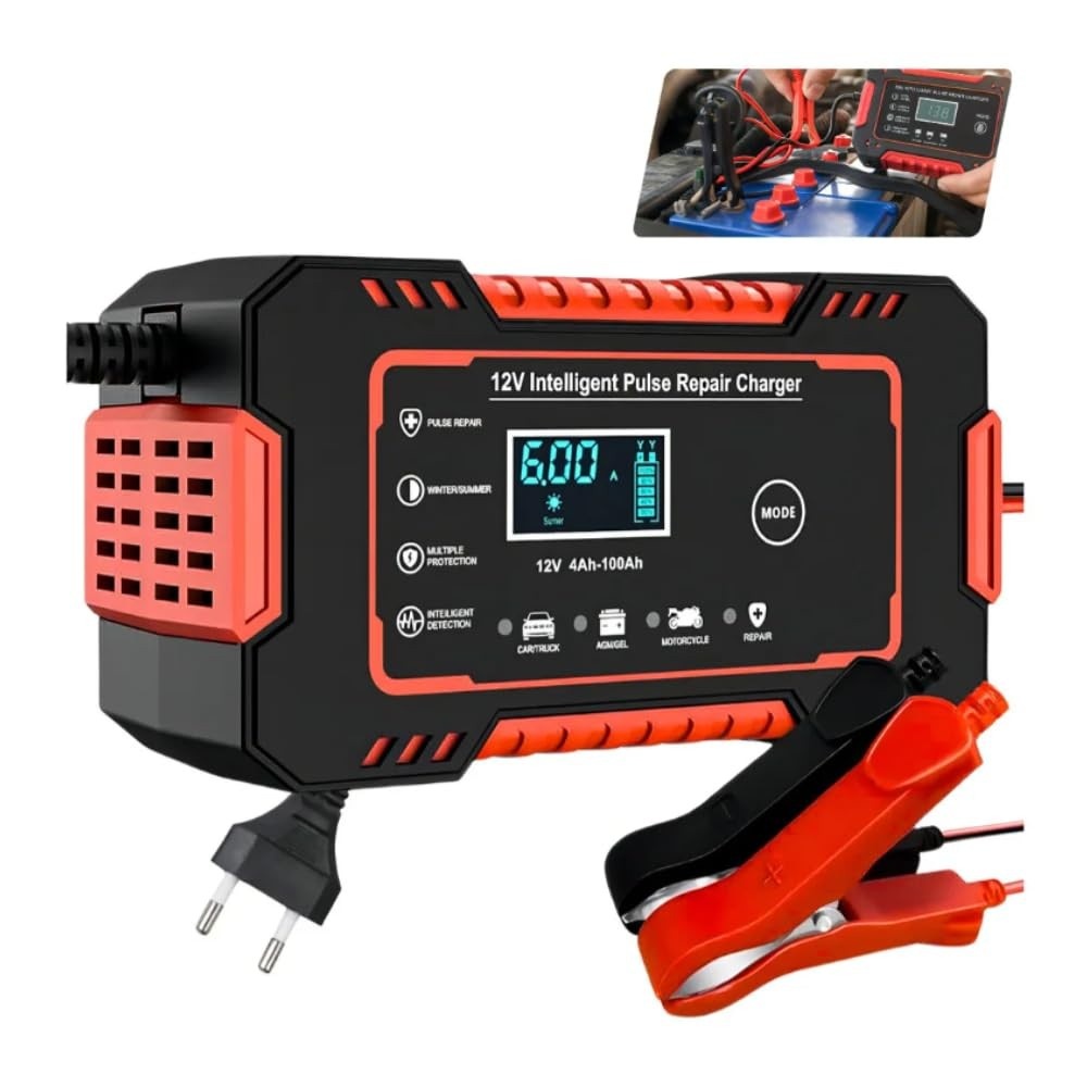 Carregador Inteligente 12V Bivolt LCD: Essencial para Carro, Moto e Caminhão | Linha Premium