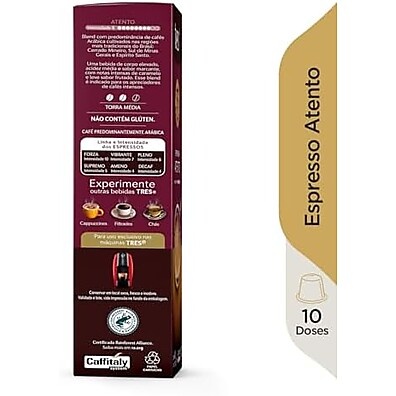 Café Espresso Atento 3 Corações: Sabor Intenso 10 Cápsulas