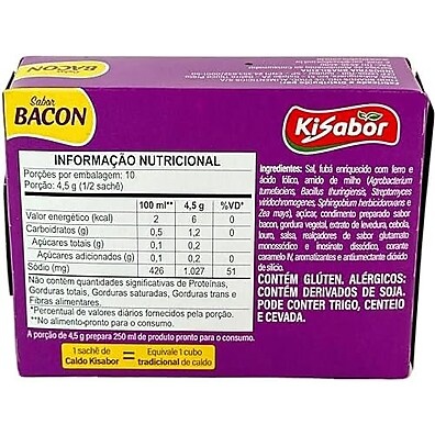 Caldo Bacon KiSabor Pó: Sabor Intenso em 45g