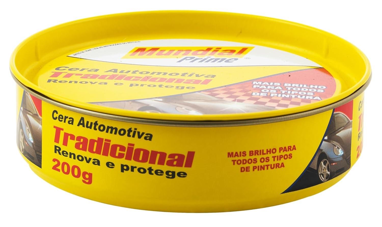 Cera Automotiva Mundial Prime 200g: Brilho Intenso e Proteção Duradoura para Seu Veículo
