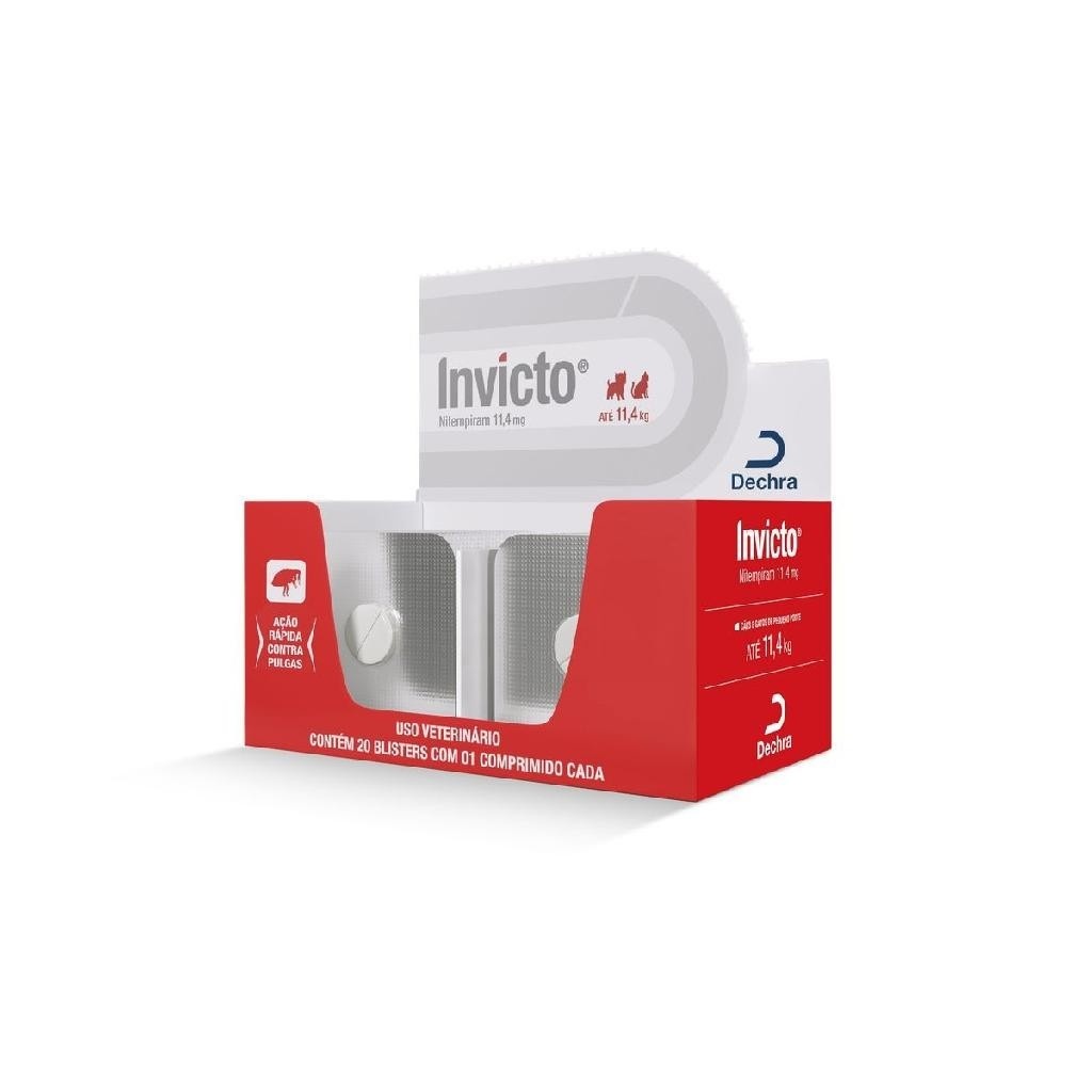Invicto 11,4mg Dechra: Antipulga Potente para Cães até 14kg