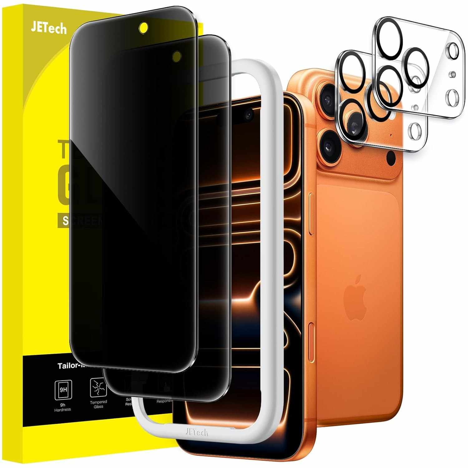 JETech Película Privacidade iPhone 17 Pro Max 6.9" + Protetor Câmera - Anti-Espião